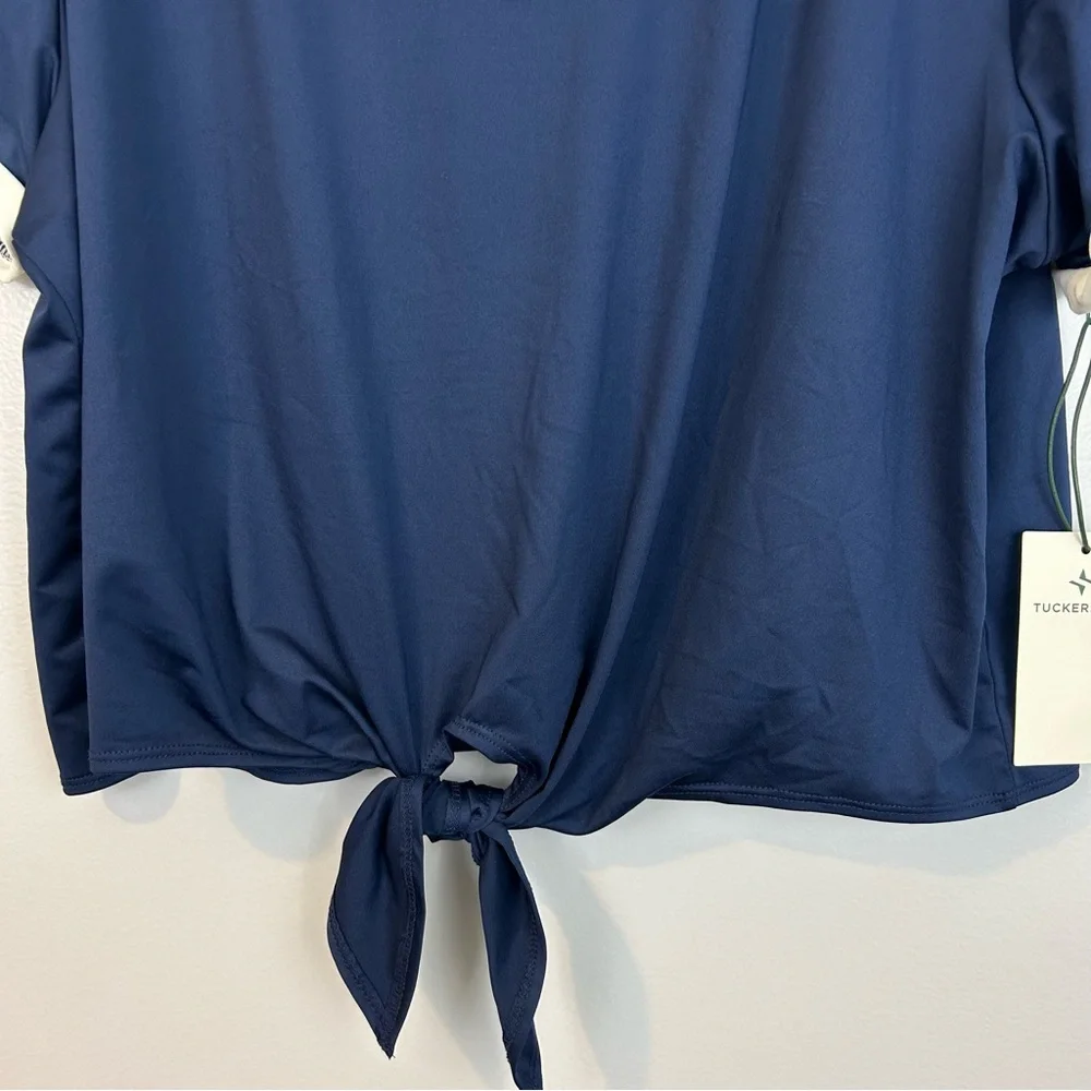 NWT Tuckernuck Sport Navy Blue Knotty Maya Tie Waist Top  Size Large - Picture 13 of 14